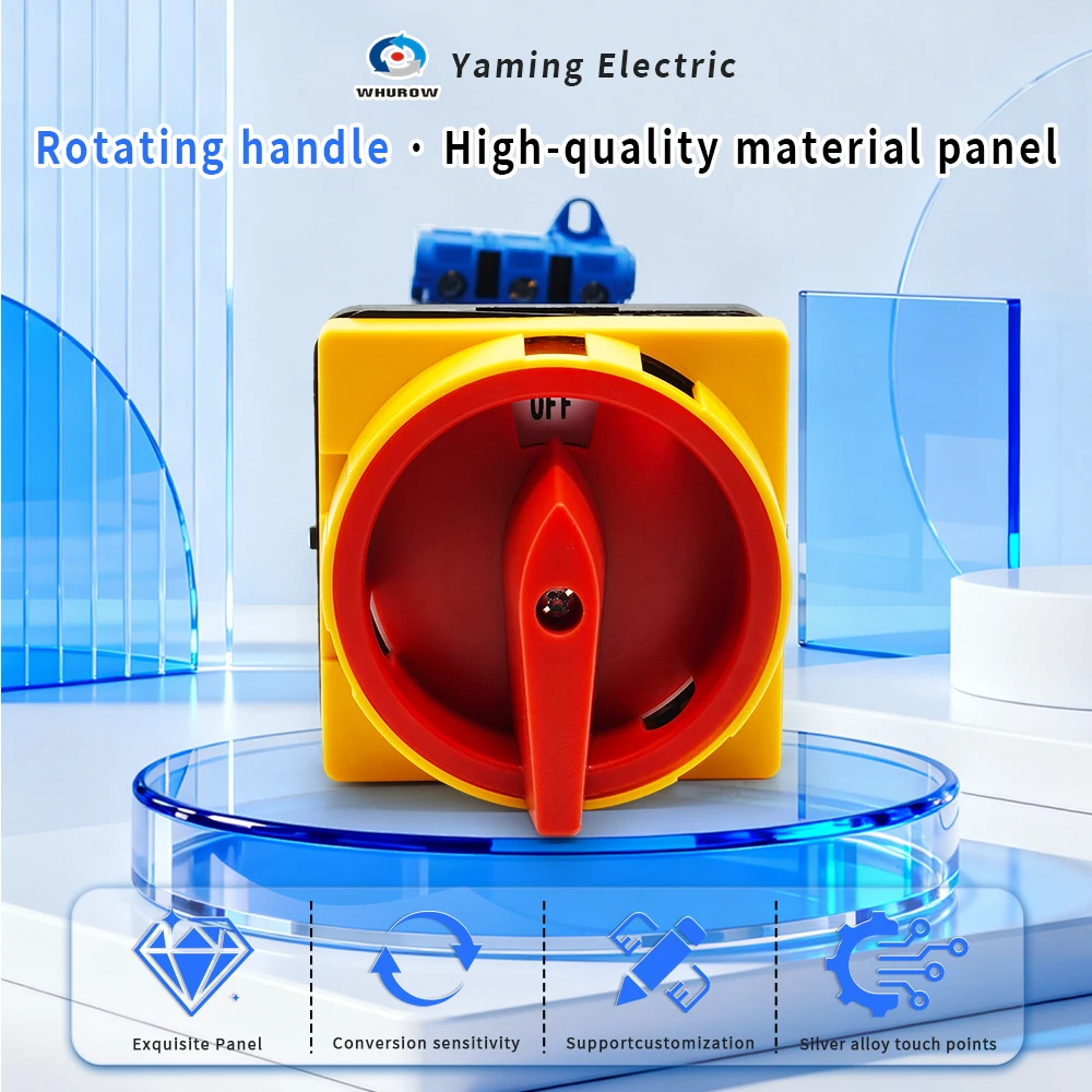 Isolating Switch YMD11-25B With Padlock Aluminum Pole 25A 32A 3P Load Break Power Cut Off Operation Outside Electrical Cabinet
