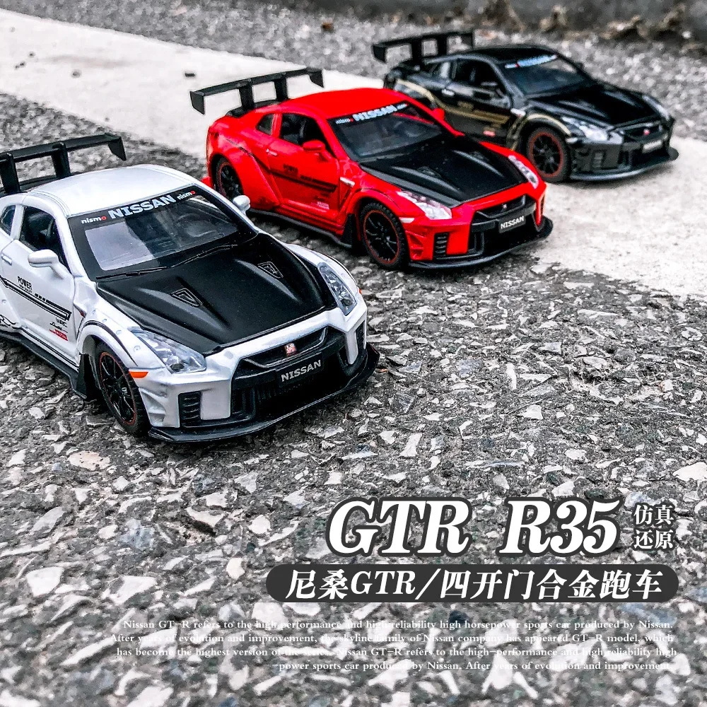 1:32 Nissan GTR R35 Racing Alloy Model Car Diecast Metal Toy Vehicle Model Collection Miniature Car Simulation Boy Birthday Gift