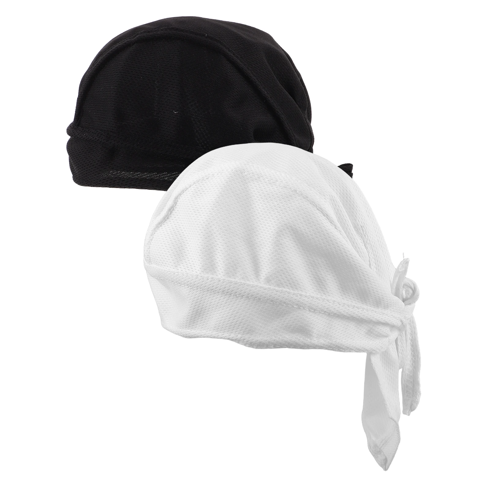 2Pcs Breathable Mesh Pirate Hat Long Tail Stylish Headscarf for Men Cycling Inner Cap Outdoor Sports Pirate Hat