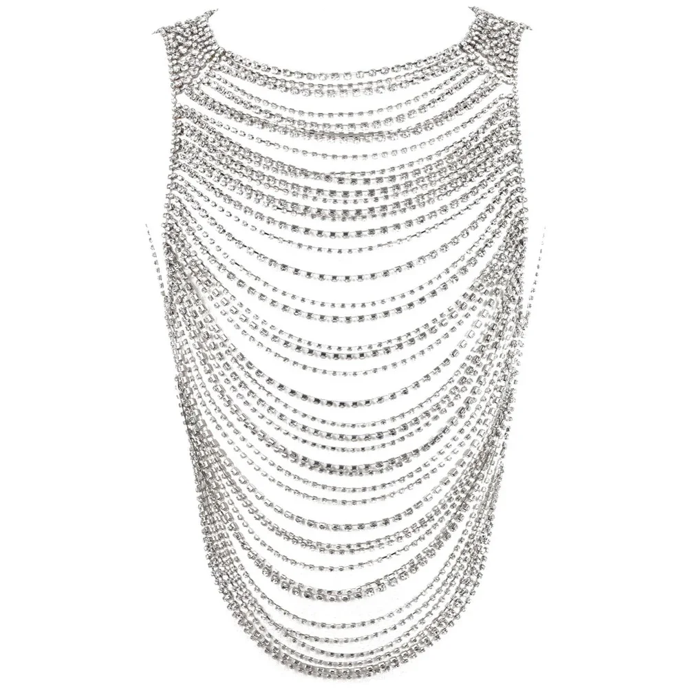 New Fashion Tassel Rhinestone Body Chain Jewelry Luxury Shining Nightclub Party Sexy Crystal Body Chain  Jewelry Accessories