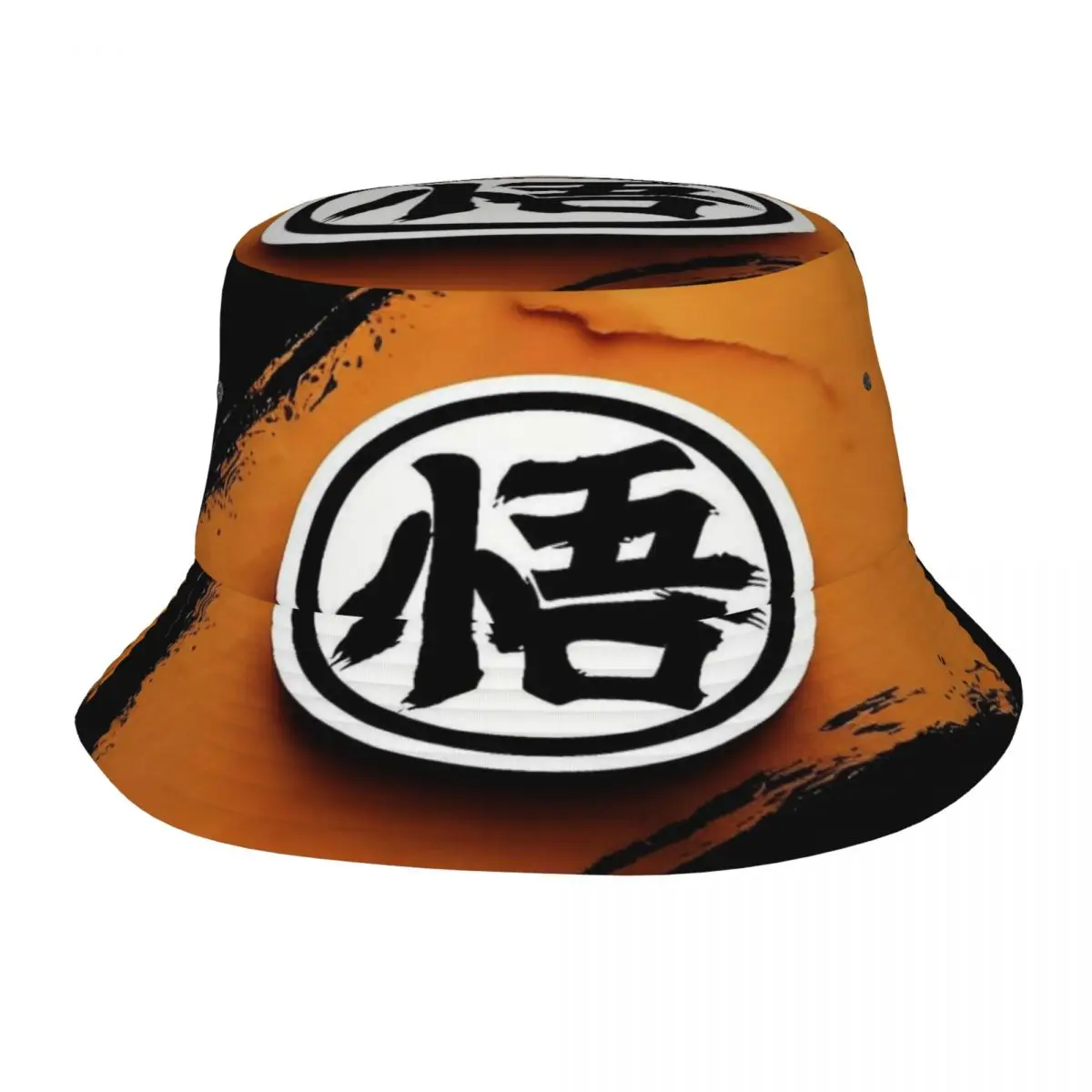 Dragon Ball Kanji Symbol Bucket Hat Vocation Getaway Headwear Accessories Son Goku Fishing Hats for Outdoor Unisex Bob