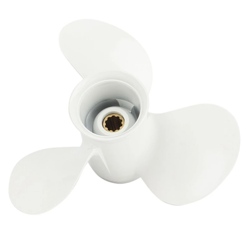 1 Piece 664-45952-00-EL 9 7/8 X 14 Aluminum Boat Outboard Propeller White Aluminum Alloy For Yamaha 20-30HP