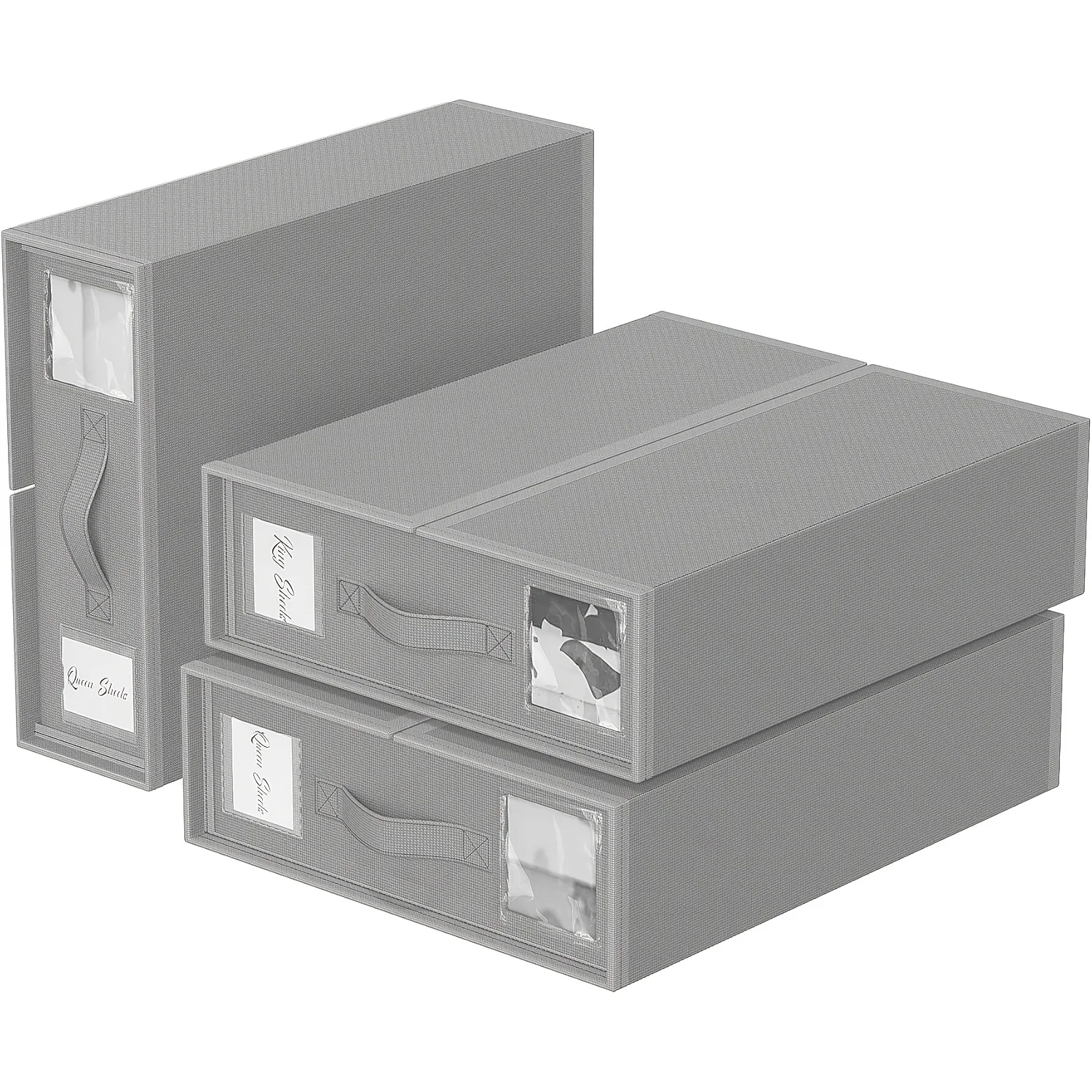 

Набор из 3/6 органайзеров для хранения постельного белья, складной контейнер для шкафа, для организации простыней и постельных принадлежностей, серый