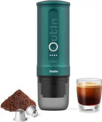 Nano máquina eléctrica espresso portátil con autocalentamiento, 3 a 4 minutos, mini cafetera pequeña, 20 bar, senderismo, oficina