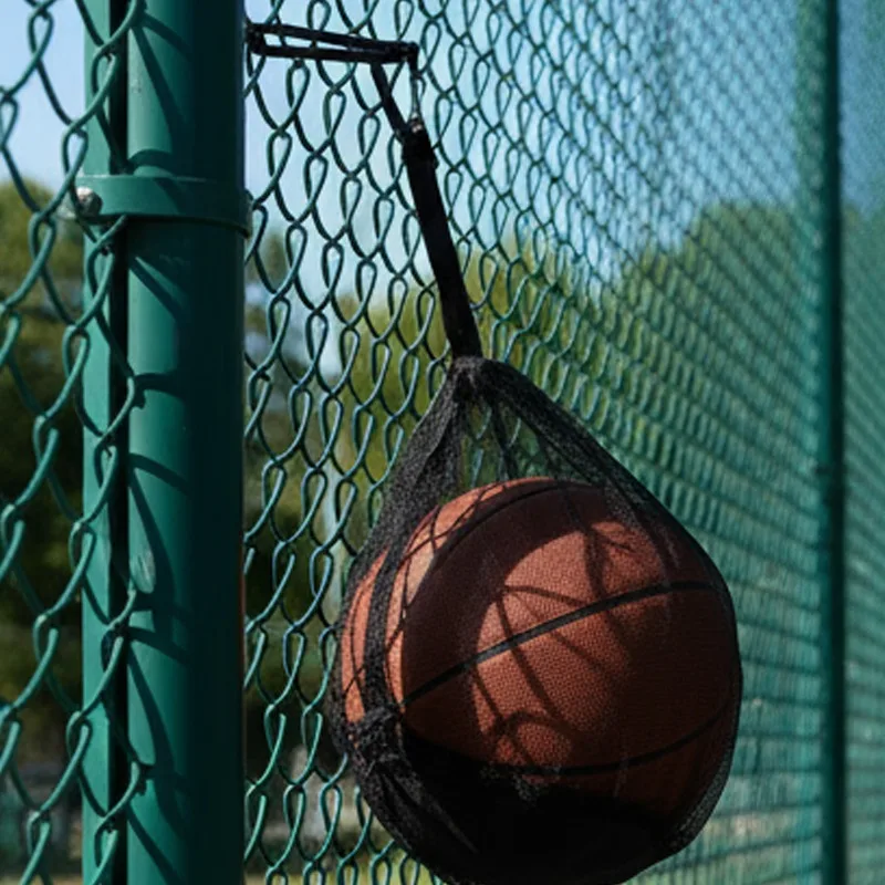 Basketball Storage Bag Mesh Sports Equipment Organizer with Hanging Hook Inner Pocket Soccer Volleyball Ball Portable Carry Bag