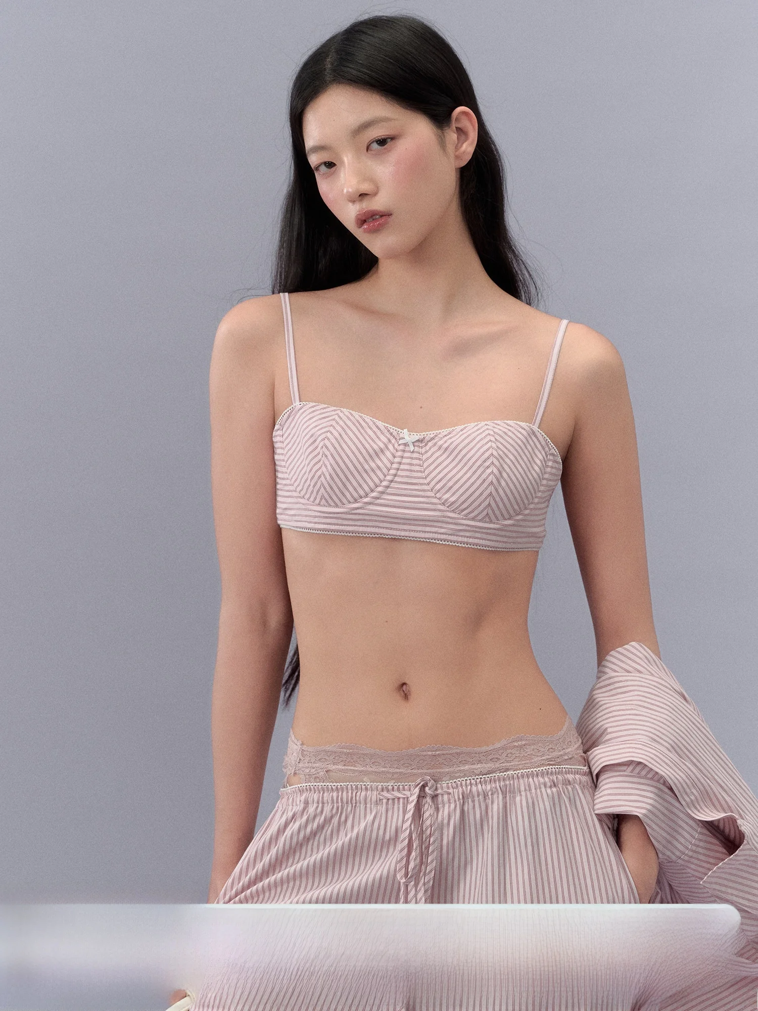 

Simple Striped Innerwear Tank Top Women's Home Leisure Commute Style Polyester Blend Short Length Inner Tank Top