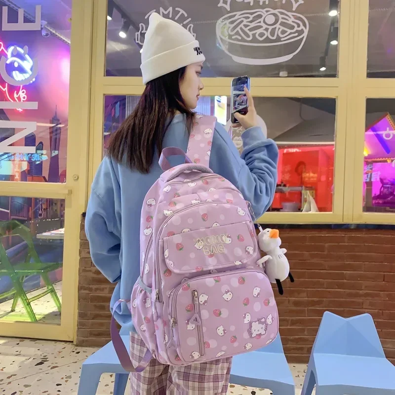 Hello Kitty Sanrio tas sekolah SD kelas 3-6 siswa Super ringan pelindung tulang belakang gadis lucu ransel