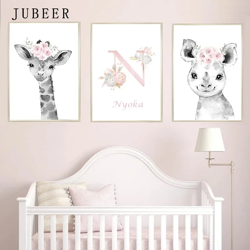 Cute Animal Poster Decoration Bedroom Girl Room Wall Canvas Painting Baby Room Personalised Gifts for Kids Picture Home Decor