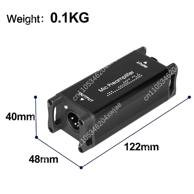 Studio Microphone Preamp with 48V Phantom Power for Vocal Recording and Podcasting