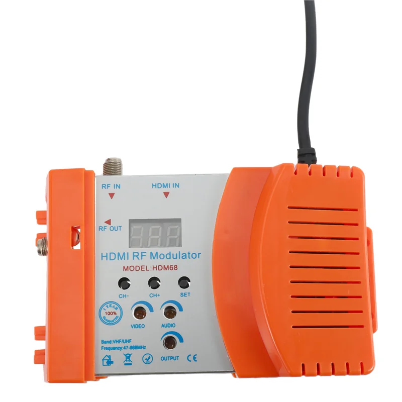 ABVO-4X nuevo modulador HDM68 modulador RF Digital convertidor AV a RF VHF UHF PAL/NTSC modulador portátil estándar enchufe de la UE