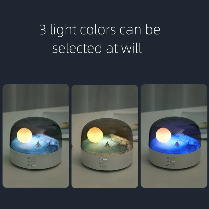 Moon Landscape Night Lamp Bluetooth Speaker Creative LED Table Lamp Home Kids Room Decoration Children Birthday Chrestmas Gift