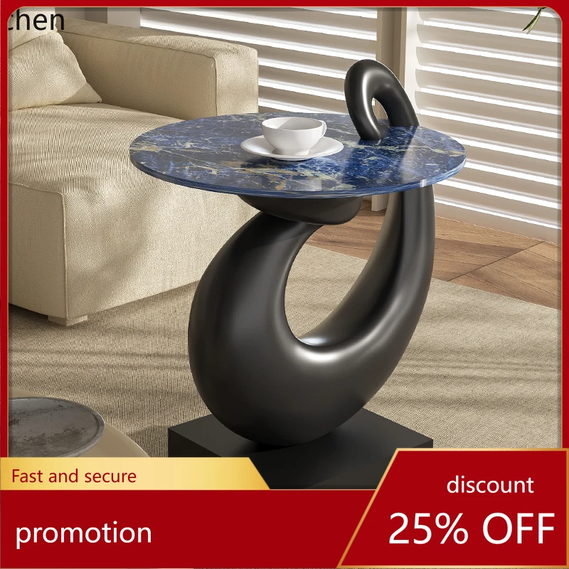 

CZ Geometric Art Side Table Creative High-End Sofa Side Table French Style Floor Marble Ornament