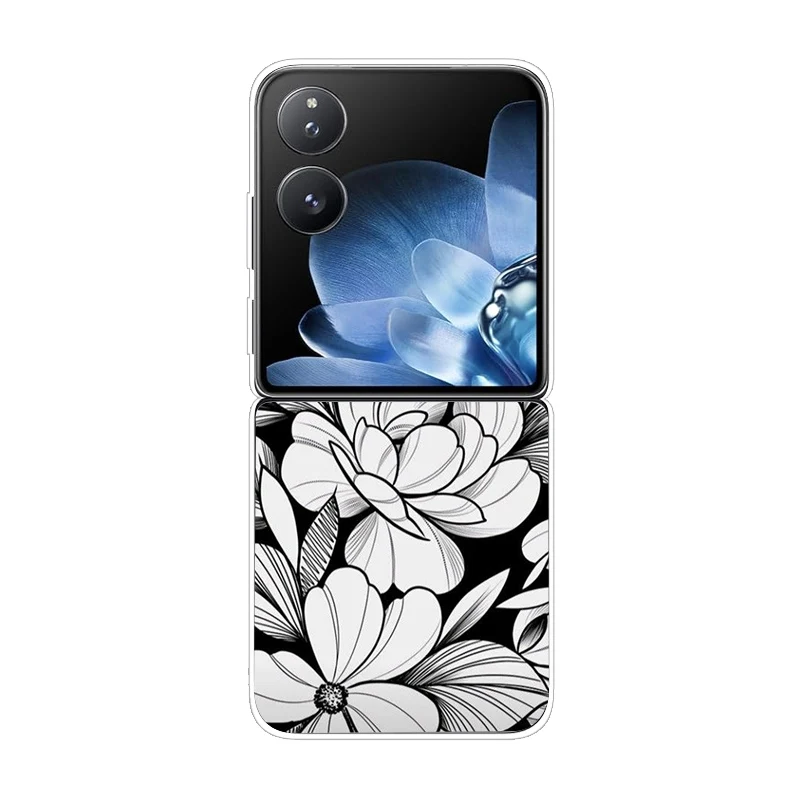 For Xiaomi Mi Mix Flip Fashion Painted Transparent Hard PC Folding For Xiaomi Mix Flip Clear Protector Ultra-Thin Cover Fundas view 6