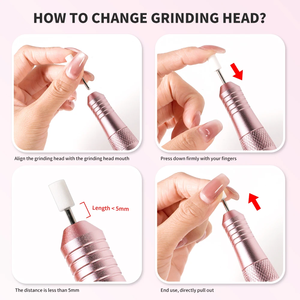 جهاز حفر الأظافر بسرعة 35000 دورة في الدقيقة قابل لإعادة الشحن مع شاشة عرض، مناسب لطلاء الأظافر بالجل وأدوات المانيكير