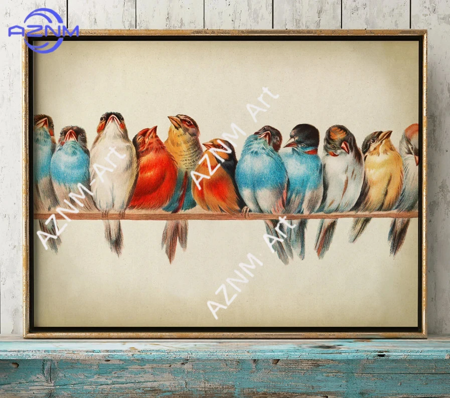 1/2Pcs Tropical Birds Print Se - Abstract Canvas Set recension och pris