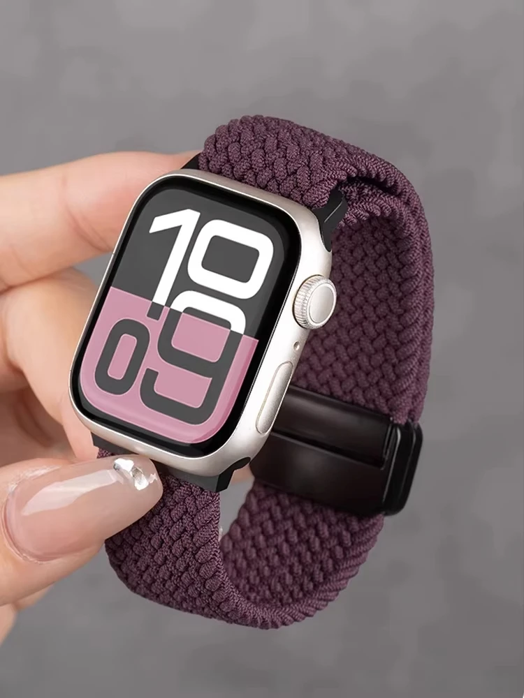 Pulseira trançada para apple watch band 10 7 6 46mm 38mm pulseira iwatch série 5 8 9 se ultra 2 40mm 45mm 44mm 49mm 42mm 41mm bandas