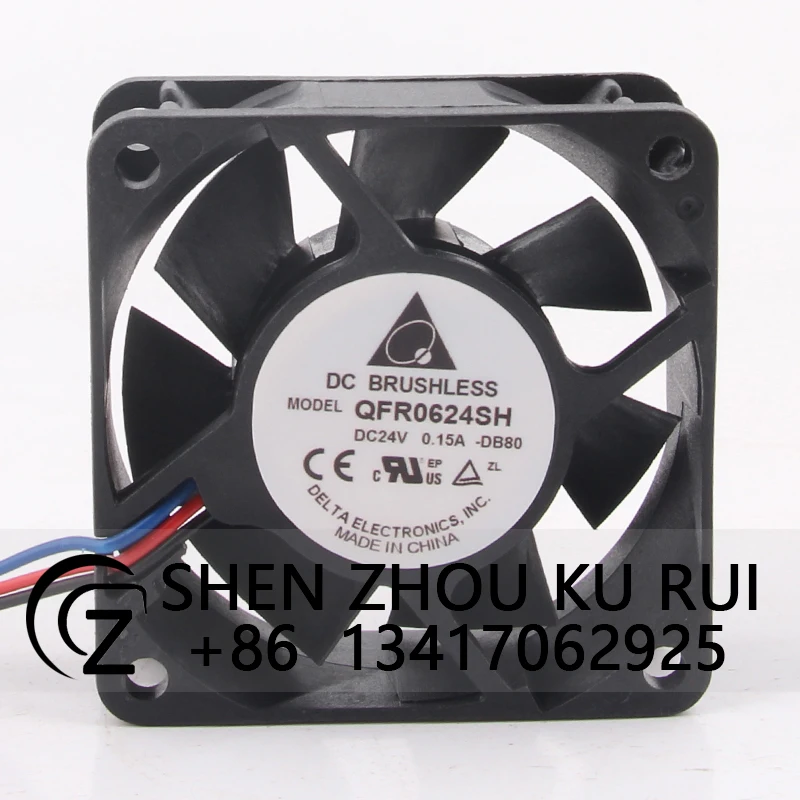 Case Fan Dual Ball Bearing for DELTA QFR0624SH 60*60*25MM 24V 0.15A 6CM Inverter Large Airflow Cooling Fan