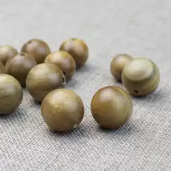 10PCS Natural Green Sandalwood Loose Beads Fragrant Wooden Verawood Round Beads 8mm 10mm 12mm 15mm 18mm TSB0173