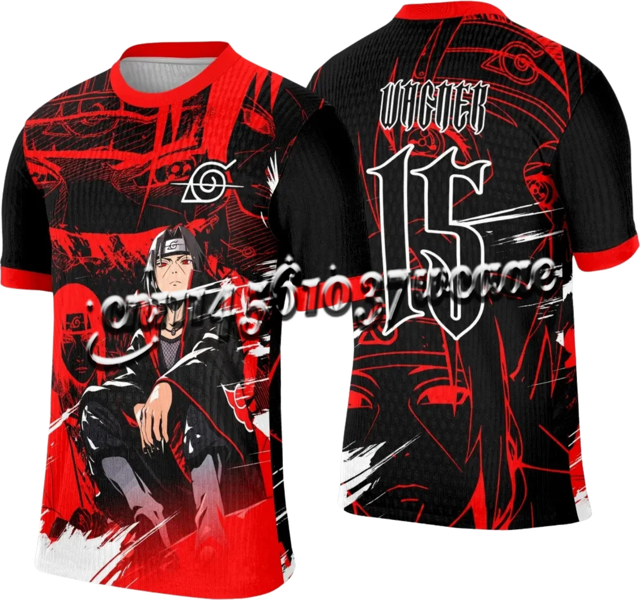 

Anime Naruto "Uchiha Itachi" No.15 Jersey Theme Unisex Casual Sports Loose T-shirt Summer 2026 Family Matching