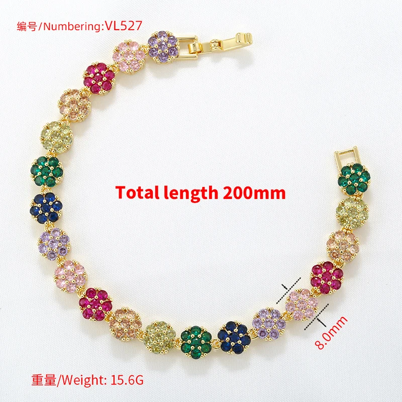 ZHUKOU Summer Dopamine Series Vibrant Colorful Flower Necklace Bracelet Wholesale:VL526 VL527