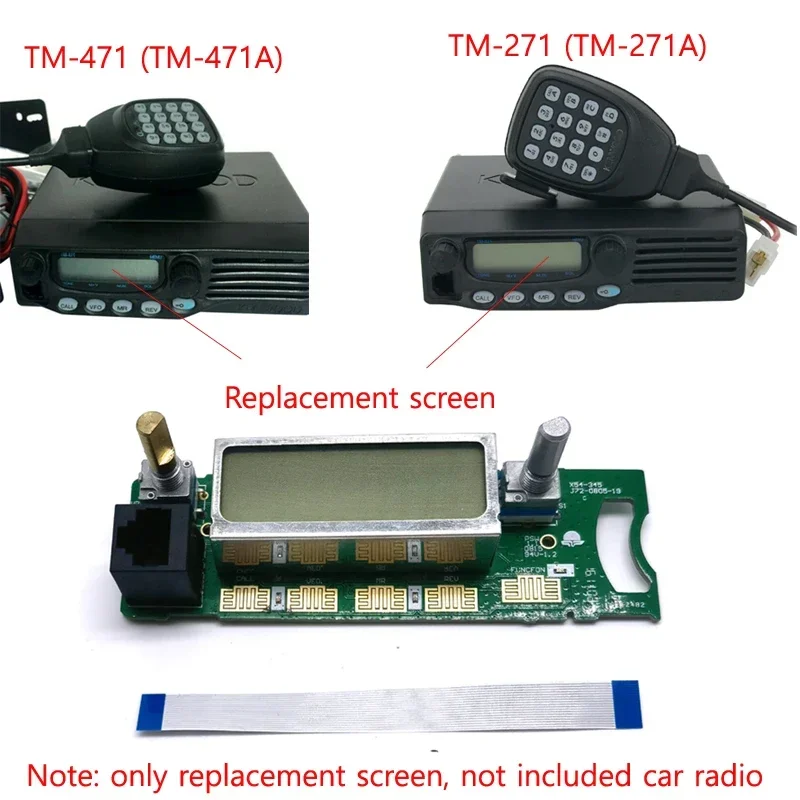 

Front Panel LCD Display Control Screen Replacement for Kenwood TM271 TM471 TM271A TM471A TM-271 271A 471 471A Car Mobile Radio