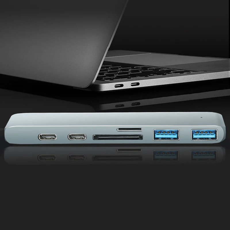 محول محطة الإرساء لـ Macbook Pro Air, USB C Hub, 6 في 1, 2016, 2017, 2018, 2019, 2020, 2022, 13 في, 15 في