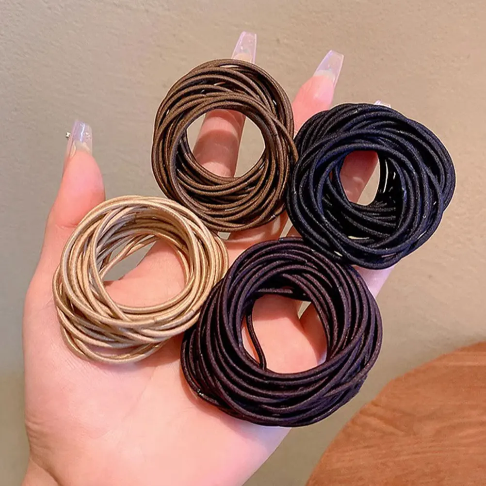 

100pcs Accessories Bands Elastics For Women'S for Women Ponytail Cuffs Ring Scrunchies Thin Hair Elastics Hair Tools