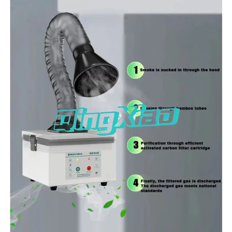 Mobile Small Smoke Purifier Soldering Iron Fume Extractor Laser Marking Fume Extractor Production Line Smoke Exhauster Efficient