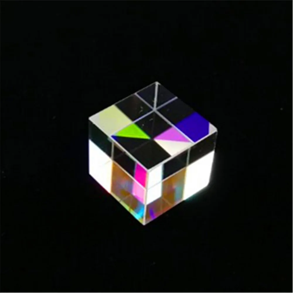 1 Pc 20*20*20mm Cube Defective Cross Dichroic Prism K9 Combiner Splitter Glass Decoration