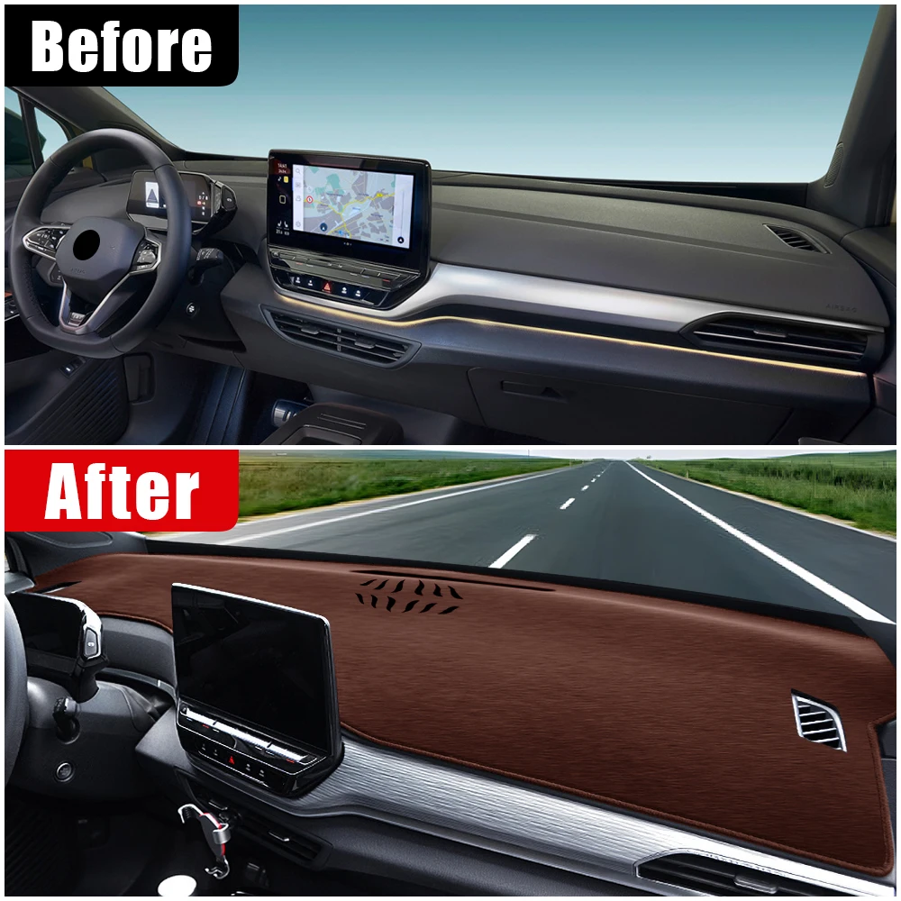 ل Volkswagen VW ID.4 ID4 2020 2021 2022 2023 2024 2025 LHD لوحة سيارة الشمس الظل غطاء حصيرة أداة مكتب منصات عدم الانزلاق #2