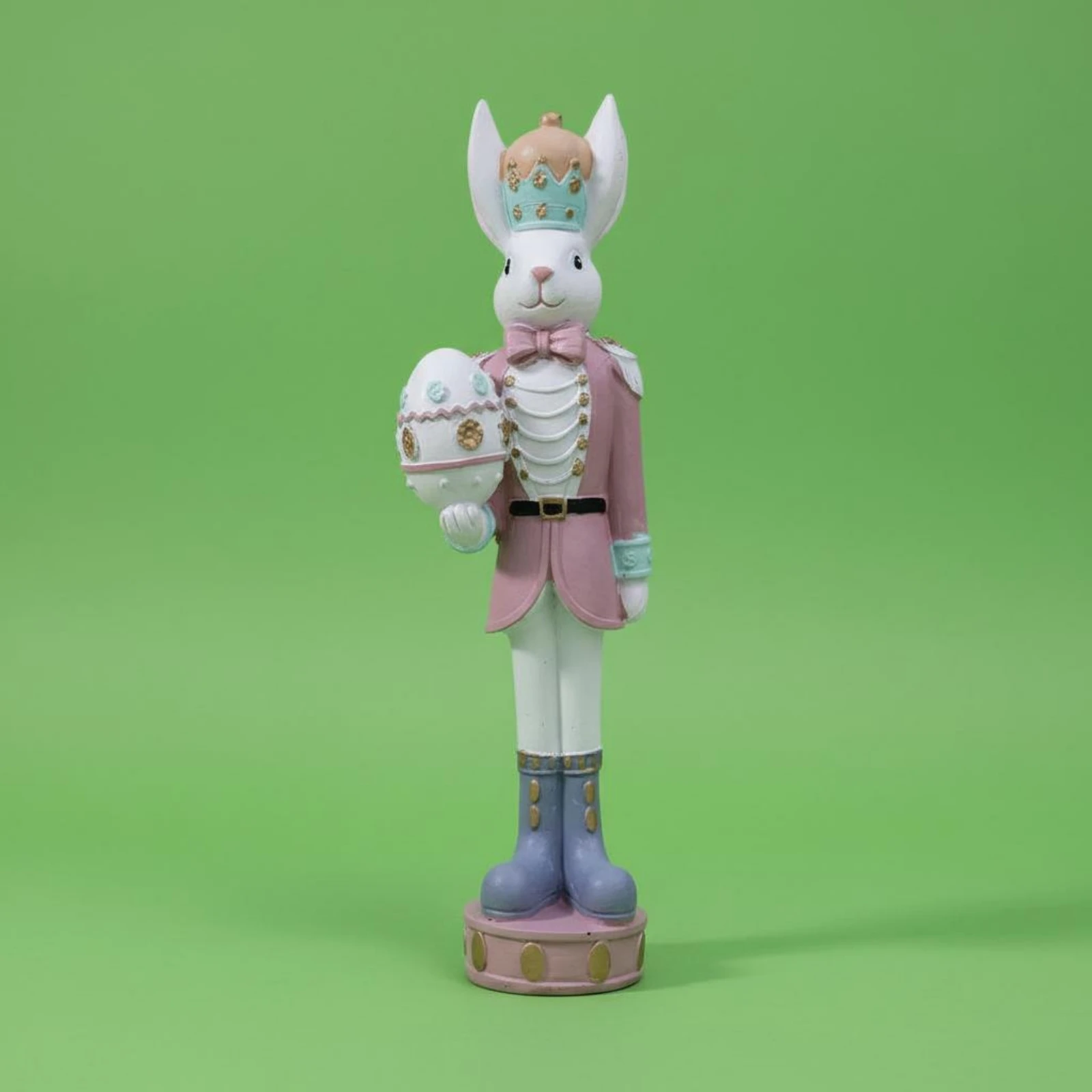 Easter Hare Guard Figurine Collector's Item Hare Protector Statue with Oval Treasure Hare Protector Figurine Festive