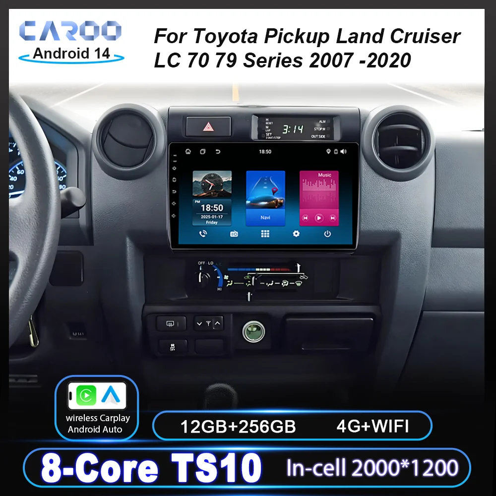 Carplay Android Auto For Toyota Pickup Land Cruiser LC 70 79 Series 2007 -2020 Auto Touch Screen Multimidia Video Player Radio