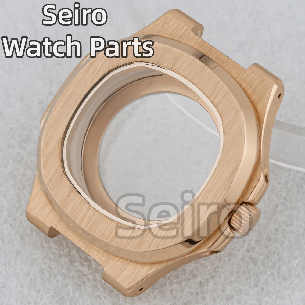 

41mm NH35 NH38 Case Silver Rose Gold Watch Case 30.5mm Dial Hands for MOD Nautilus NH36 Sapphire Crystal Glass Men Case Parts