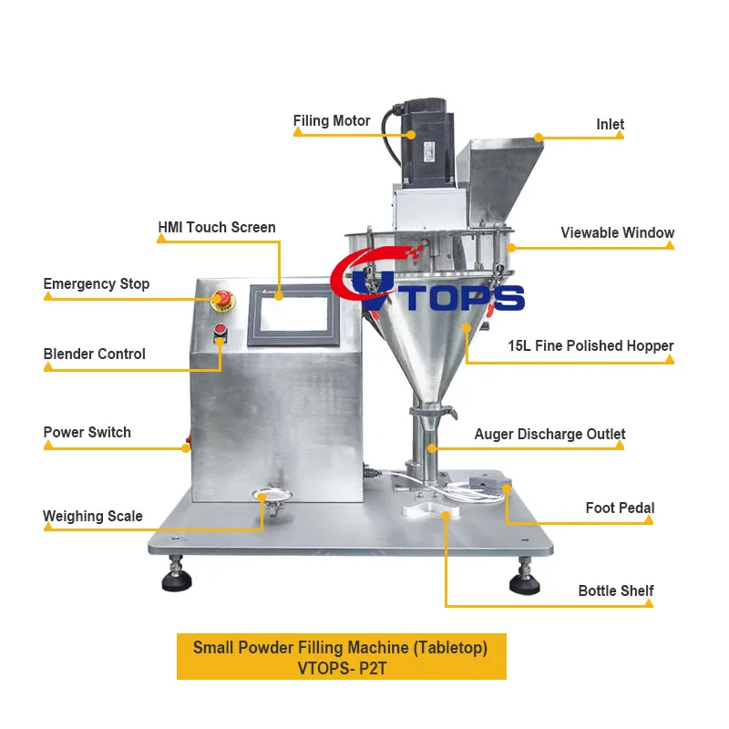 1g 3g 5g 10g Small Powder Filling Machine Metal Powder Quartz Sand Dosing Auger Filler Dry Powder Packing Machine