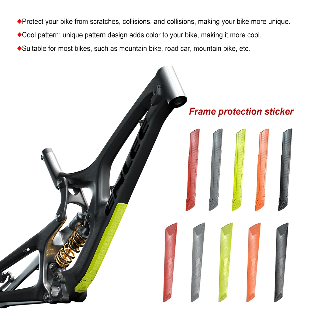 ENLEE Bicycle Down Tube Frame Protector Plastic Anti-collision Sticker Outdoor Sports Guard Decal Orange Type 2