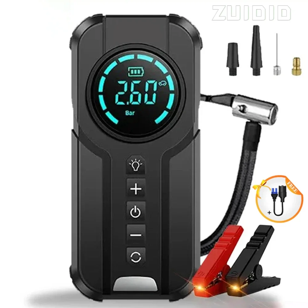 

12V Car Jump Starter Device 150PSI Air Compressor Portable Power Bank Car Battery JumpStarter Auto Tire Inflator Starting Device