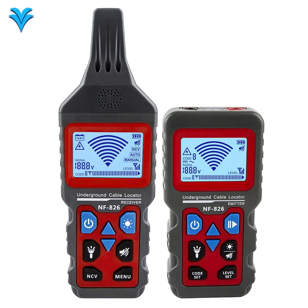 NOYAFA Локатор подземных проводов NF-826 Локатор неисправностей кабеля Подземная труба Локатор электрических проводов Детектор AC/DC 12-400 В