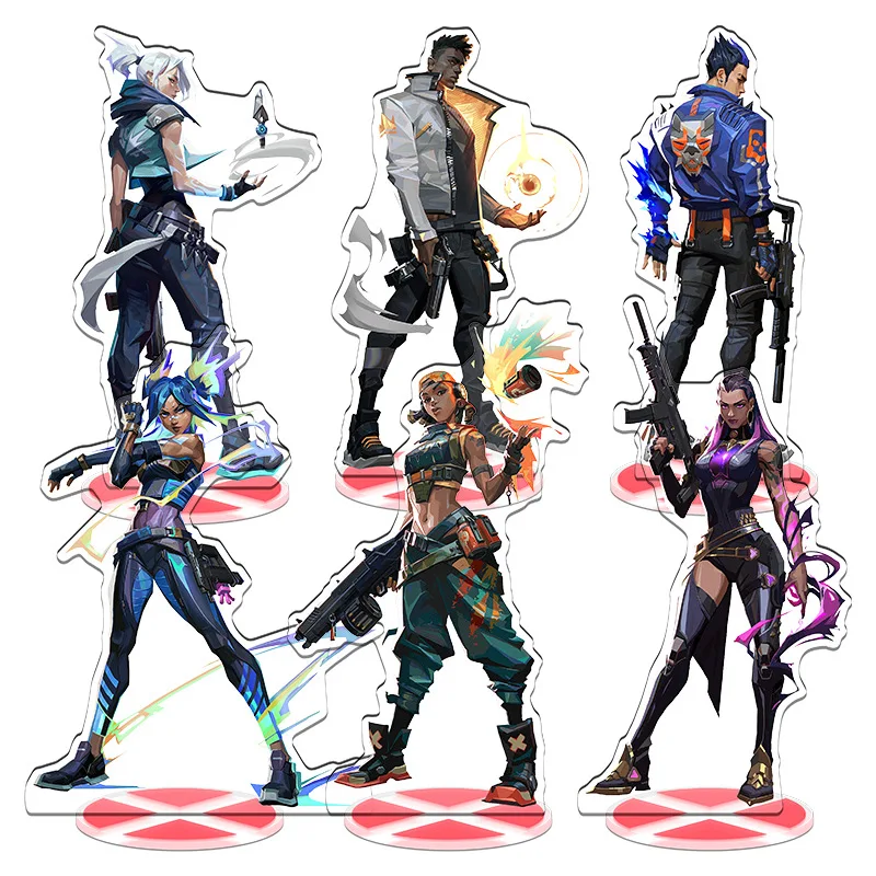 

20cm Game VALORANT Figure Phoenix Jett Reyna Sage Viper Omen Acrylic Stand Model Plate Desk Decor Gift Standing Collections