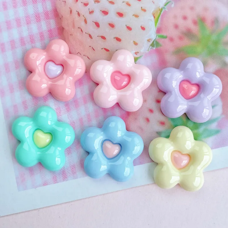 10pcS Colour Petal Resin DIY Ear Stud Icebox Shoes Hat Barrette Mobile Phone Case Decoration Cream Glue Clothes Flat Back Patch