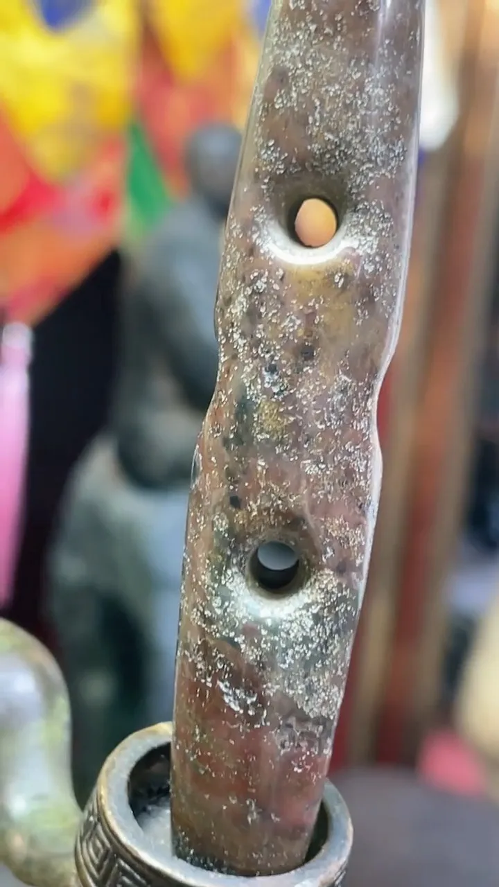 Tibetan Nepalese Himalayan Bead Ancient agate Old Dzi Talisman 6 eye Bead Amulet