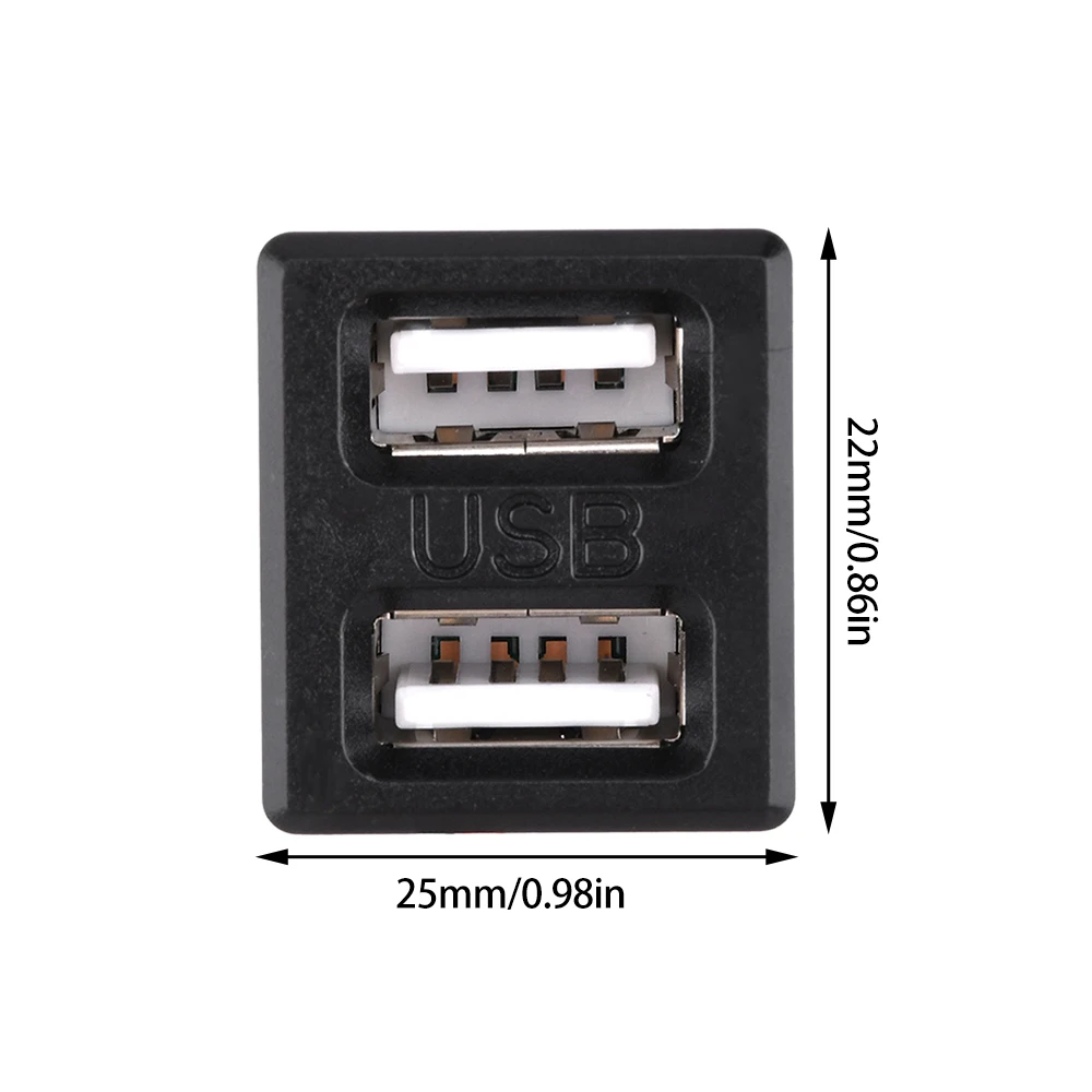 1PC Black Double-Layer USB Female Base Type-C Charging Socket Power Socket with Cable Connector