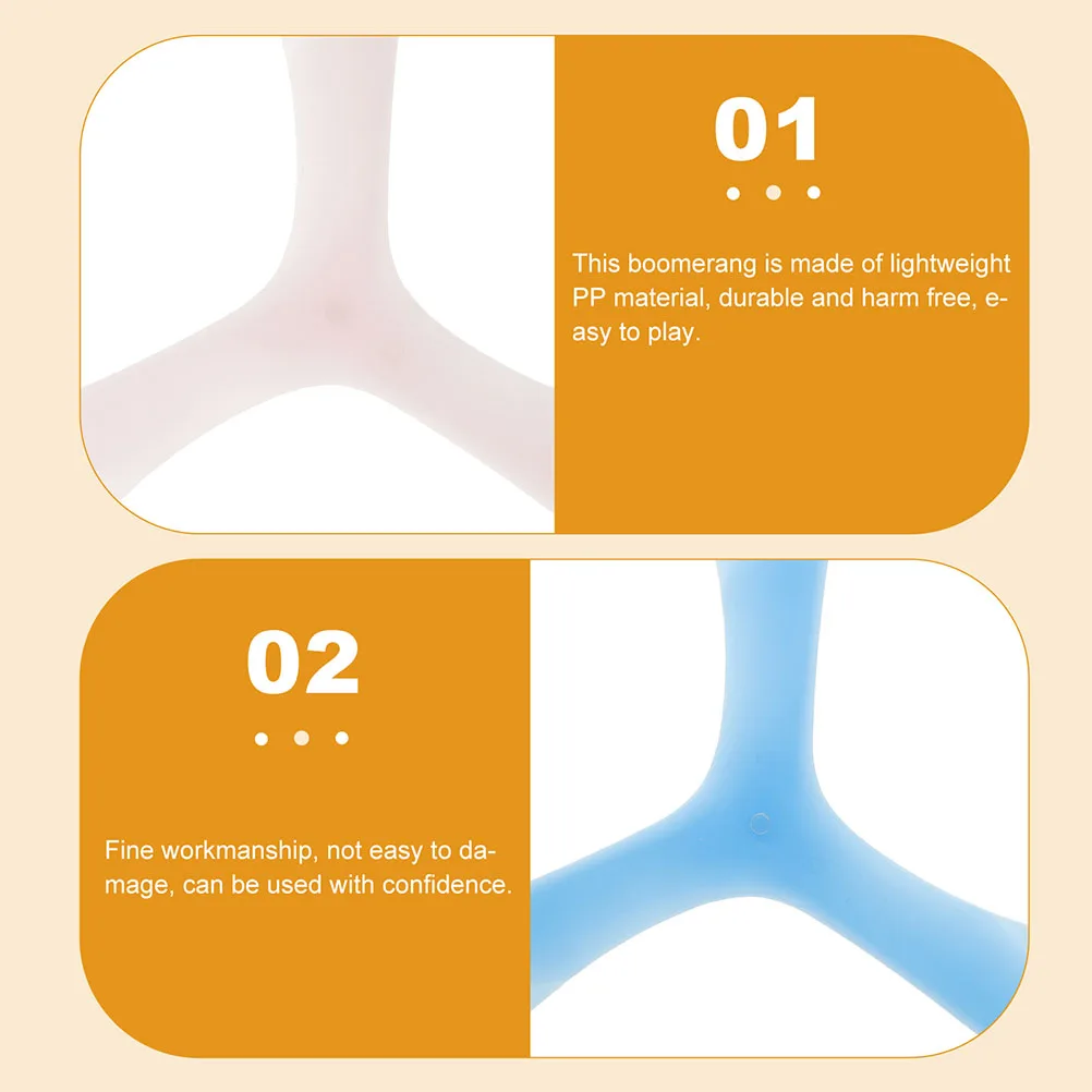 

4 Pcs Boomerang Glow-in-the-dark Child Outdoor Toys for Kids Pp Colourful Boomerangs