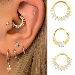 1PC Septum Piercing Daith Piercing For Women Nose Ring Ear Bone Nose Hoop Tragus Buckle Ring Hoop Tendy Body Chic Jewelry Gift