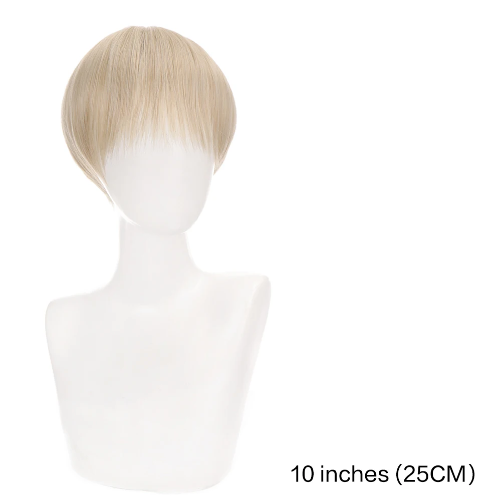 Fashion Men Short Wig Light Yellow Blonde Synthetic Wigs With Bangs For Male Women Boy Cosplay Costume Anime Halloween