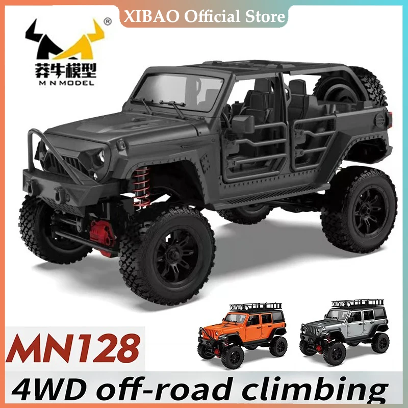 RC Crawler 4x4 Car MN128  2.4G Climbing Buggy Professional with LED Light Full Scale Remote Control Cars Toys for Boys Gift