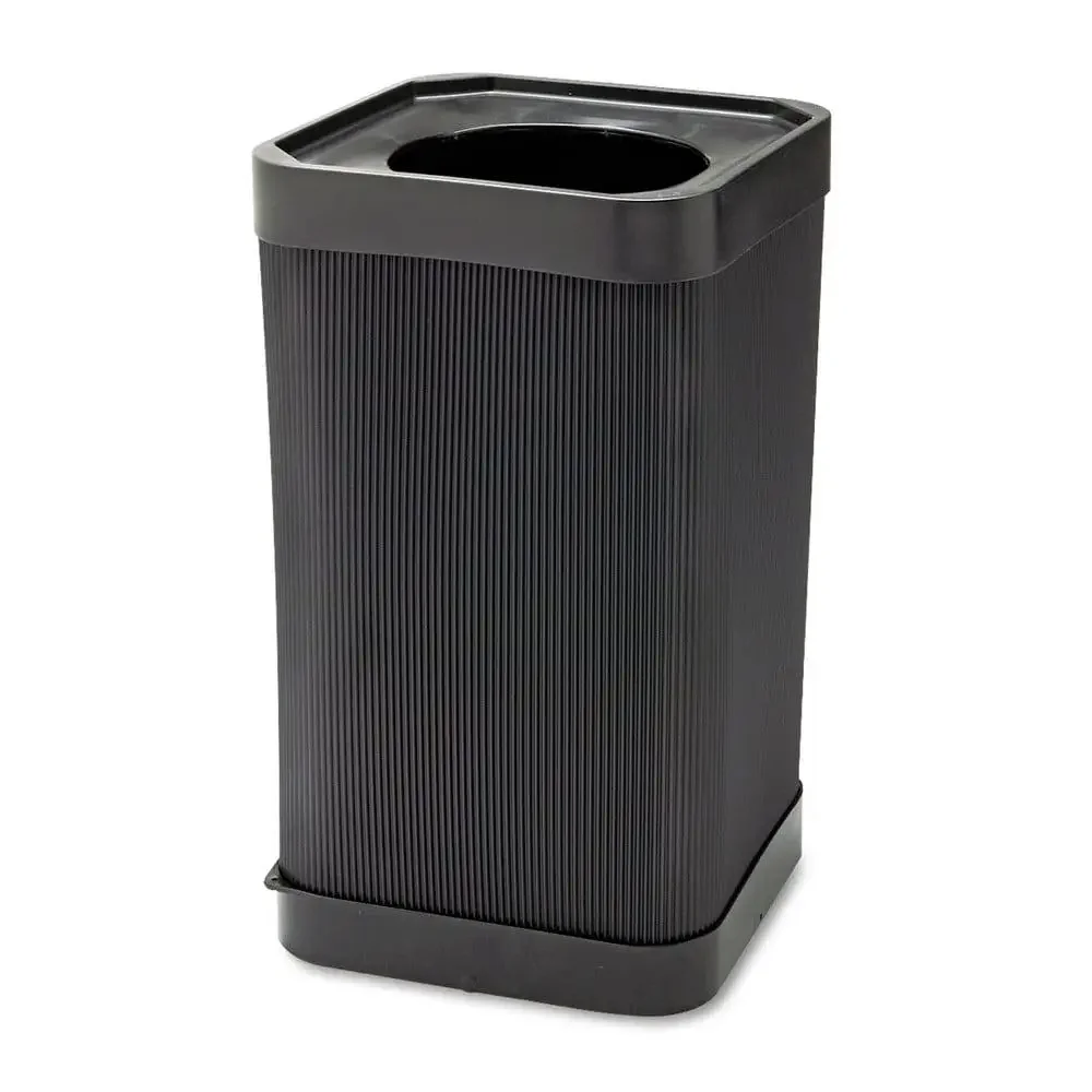 Black Outdoor Waste Container 38 Gallon Security Connectors Durable Plastic Easy Assembly