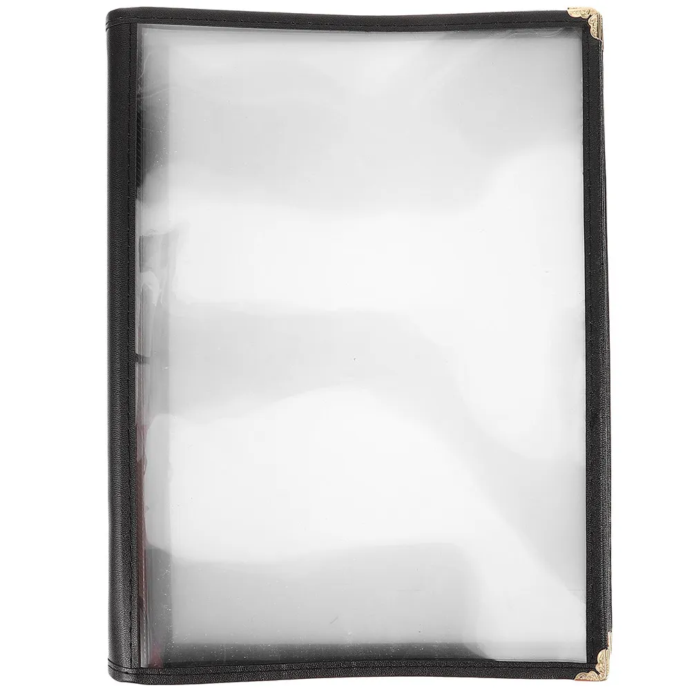 Clear Menu Cover A4 Size Sturdy PVC Restaurant Menu Holder for Cafes Bars Featuring Modern Sleek Design Water Stain Protection