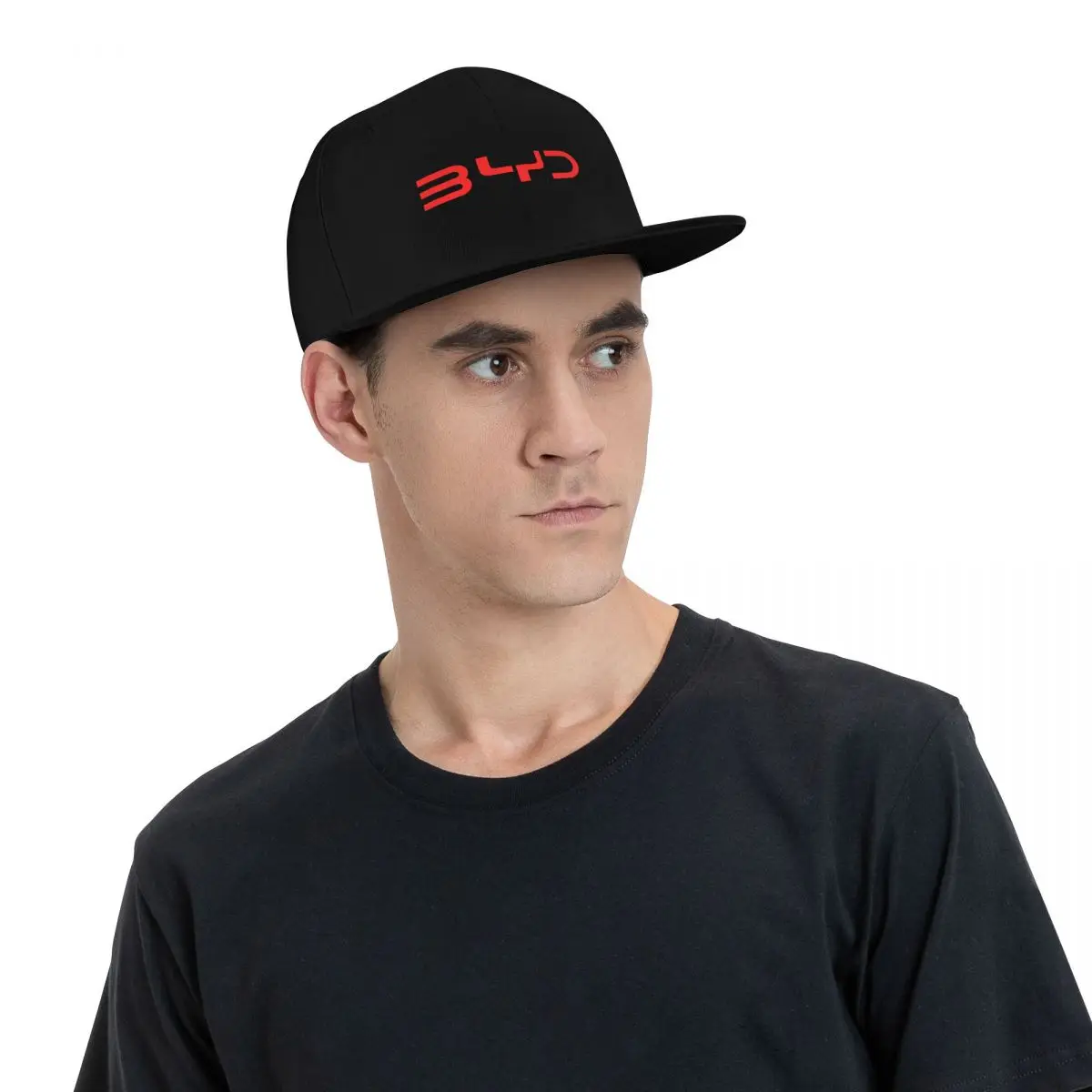 Topi bisbol BYD Logo Hip-hop merah, topi tabir surya bisbol kasual luar ruangan dapat disesuaikan