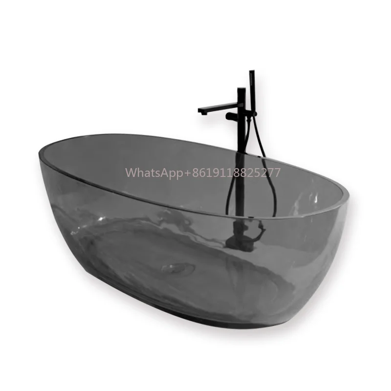 Bathtub Transparent Tubs KKR Modern Design Freestanding Solid Surface Ins Style Clear Resin