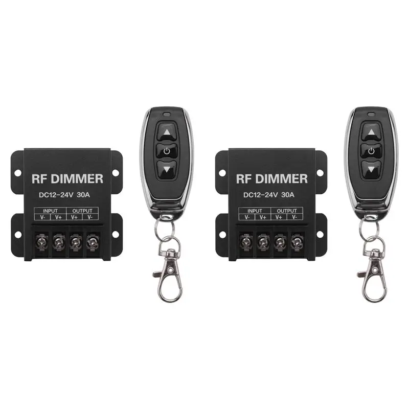 BHBD-2X 12V RF LED Dimmer Wireless Brightness 3 Keys Remote Controller DC 12V-24V 30A 720W For 5050 Single Color Strip Lights